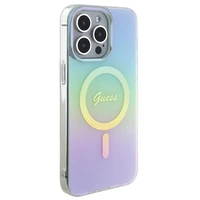 Guess IML Iridescent Magnētiskais viedtālruņa apvalks iPhone 15 Pro - tirkīza