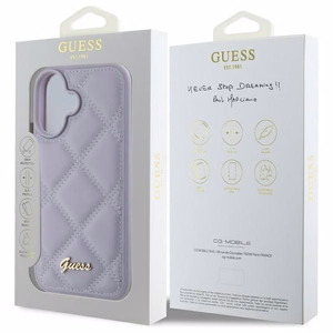 Guess stepēts metāla logotips viedtālruņa apvalks iPhone 16 - gaiši violeta