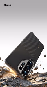 Benks Montage Magnetic Armor Pro Kevlar maciņš metāla rāmis 600D+1500D L048 priekš Samsung Galaxy S26 melns