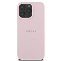 Guess Graudains gredzens Magnētiskais viedtālruņa apvalks iPhone 16 Pro - rozā