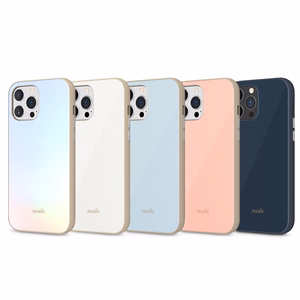 Moshi iGlaze augstākās klases hibrīda vāciņš ierīcei iPhone 13 Pro Max, ar SnapTo sistēmu, “Dahlia Pink” krāsā