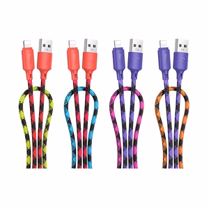 Kabelis USB A uz Lightning Hoco 2,4A 1 m X116 gradienta violeta