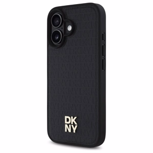 DKNY atkārtota raksta logotipa magnētiskais viedtālruņa apvalks iPhone 16 - melns