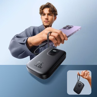 Joyroom JR-PBF18 22.5W 10000mAh portatīvais lādētājs ar iebūvētu Lightning kabeli + USB-C kabelis 0.25 cm - melna