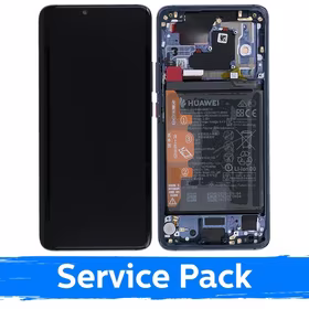 LCD Displejs Saderīgs ar Huawei Mate 20 Pro Ar Frame / Zils / (Service Pack)