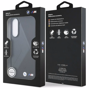Чехол BMW Leather Oversized Stripes MagSafe для Samsung Galaxy S25 Edge - чёрный