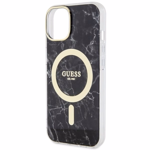 Guess GUHMP14SPCUMAK iPhone 14 6.1" melns/melns cietais apvalks Marble Magnētiskais