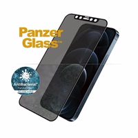 PanzerGlass E2E Super+ Microfracture antibakteriālais rūdītais stikls iPhone 12 Pro Max – ar melnu ietvaru