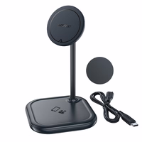 Acefast 15 W Qi bezvadu lādētājs iPhone (ar MagSafe) un Apple AirPods statīva magnētiskais turētājs pelēks (E6 pelēks)