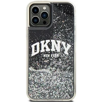 DKNY Liquid Glitter Big Logo viedtālruņa apvalks iPhone 12 Pro/12 - melns