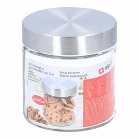 Alpina - Glass Jar / Storage Container with Screw Cap 500 ml 11 cm