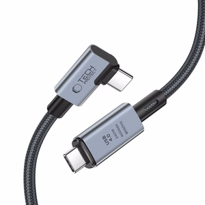 Tech-Protect UltraBoost Max L USB-C 4.0 (straight) / USB-C 4.0 (angled) PD 240W 8K 40Gbps 1.5m Cable - Gray