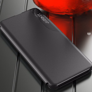 Viedtālruņa apvalks no eko ādas ar statīvu melns