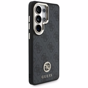 Guess 4G Big Rhinestone Triangle Strap MagSafe maciņš + siksniņa Samsung Galaxy S26 Ultra melns