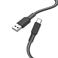 Kabelis USB A uz USB C Hoco 3A 1 m X69 melns balts