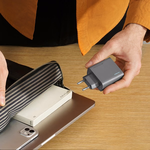 Cuktech CUKAD653EUGR 65W GaN sienas lādētājs 2 x USB-C 1 x USB-A - pelēks