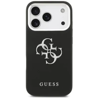 Guess Grained Big 4G Classic Logo viedtālruņa apvalks iPhone 17 Pro - melns