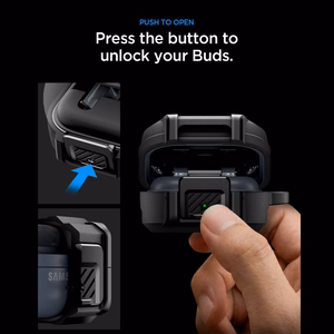 Spigen Lock Fit maciņš Samsung Galaxy Buds 4 / 4 Pro - Matte melns