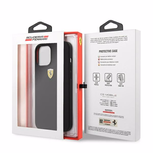 Ferrari FESSIHCP12LBK iPhone 12 Pro Max 6.7" melns/melns cietais apvalks On Track Silicone