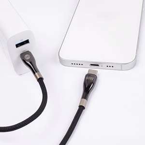 Forever Sleek kabelis USB-C - USB-C 2,0 m 60W melns