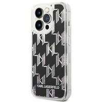 Karl Lagerfeld KLHCP14XLMNMK iPhone 14 Pro Max 6.7 "cietais apvalks melns / melns Šķidrs Mirdzums Monogramma