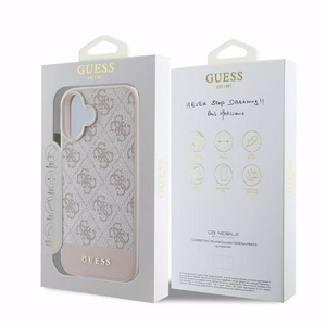 Guess 4G Bottom Stripe viedtālruņa apvalks iPhone 16 - rozā