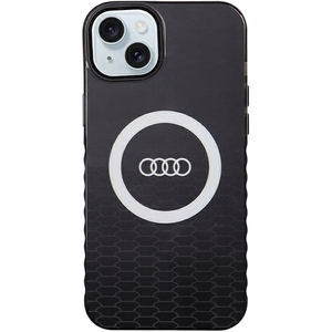 Audi IML Magnētiskais apvalks viedtālrunim iPhone 15 Plus/14 Plus ar lielu logotipu - melns
