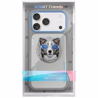 NIMMY viedtālruņa apvalks GLASSES COOL DOG saderīgs ar MagSafe priekš IPHONE 17 Pro Max pelēks
