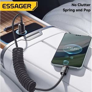 USB Kabelis Essager Chuan3 melns Type-C 180cm (lidz 7A)