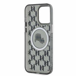 Karl Lagerfeld IML Monogramma Karl & Choupette Galva Magnētiskais Viedtālruņa apvalks iPhone 15 Pro - melns