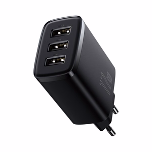 Baseus Compact Wall Charger - 3xUSB - 17W (CCXJ020101) black