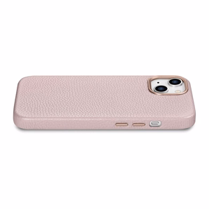 iCarer Litchi Premium ādas viedtālruņa apvalks iPhone 14 Plus Magnētiskais ādas apvalks ar MagSafe Rozā (WMI14220711-PK)