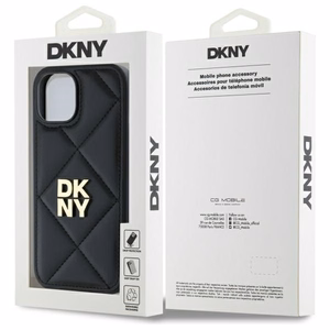 DKNY Quilted Stack Logo viedtālruņa apvalks iPhone 14 - melns