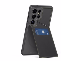 Viedtālruņa apvalks Samsung Galaxy S25 Ultra ar statīvu un maku (m) - melns