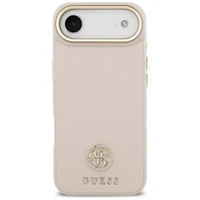 Guess Grained Strass Logo Magnētiskais viedtālruņa apvalks iPhone Air rozā