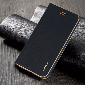 Vennus grāmatas tipa viedtālruņa apvalks ar rāmi Iphone 14 Pro Max tumši zils