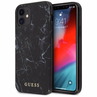 Guess Marble viedtālruņa apvalks iPhone 12 mini - melns