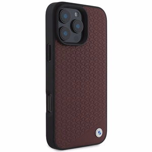 BMW Sign Ādas Deimanta Metāla Logotipa MagSafe apvalks iPhone 16 Pro Max - sarkans