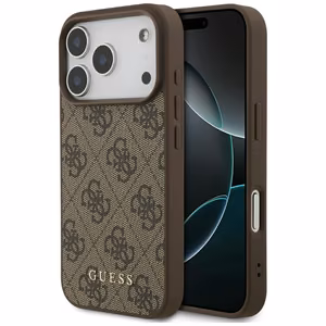 Guess Чехол для iPhone 17 Pro GUHCP17LG4GFBR (PU 4G Classic) коричневый