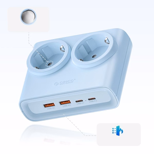 Orico PDC25 25W 6in1 strāvas sadalītājs 2x AC + 2x USB-A + 2x USB-C - zils