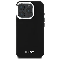 DKNY Vienkāršs sudraba logotips magnētiskais iPhone 16 Pro Max viedtālruņa apvalks - melns