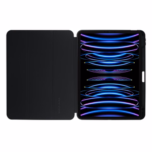 Crong PrimeFolio atverams vāciņš ierīcei iPad Air 11" (2026–2024) / iPad Air 10.9" (5. / 4. paaudzes) / iPad Pro 11" (2022–2021), ar Apple Pencil turētāju, melns un caurspīdīgs