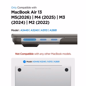 Spigen AirSkin aizsargapvalks MacBook Air 13" 2023 / 2024 / 2025 / 2026 – daļēji caurspīdīgs