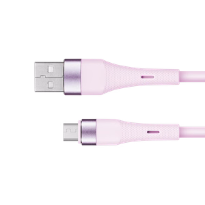 Kruger&Matz Basic USB–microUSB silikona kabelis, 1 m, rozā