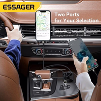 Auto lādētājs Essager "Thumb" Caurspīdīgs (melns) 33W (1xUSB QC3.0 / 1xPD)