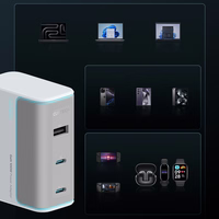 Cuktech AD1003EU 100W GaN 2x USB-C + USB-A sienas lādētājs ar kabeli - balts