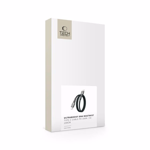 Tech-Protect Ultraboost DNA MagTwist USB-C PD kabelis 100W / 5A 100 cm - pelēks