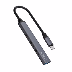 SAVIO AK-71 USB-C sadalītājs - 3 x USB-A 2.0, 1 x USB-A 3.0, 4-in-1, 5 Gbps