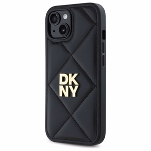 DKNY Quilted Stack Logo viedtālruņa apvalks iPhone 14 - melns