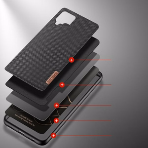 Dux Ducis Fino case covered with nylon material for Samsung Galaxy A22 4G black